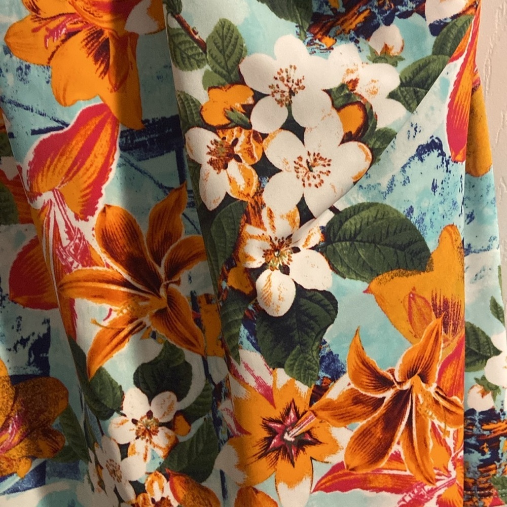Denim & Co V-Neck Wrap Front Swim Dress Bright Tropical Size 10 New - Picture 3 of 11